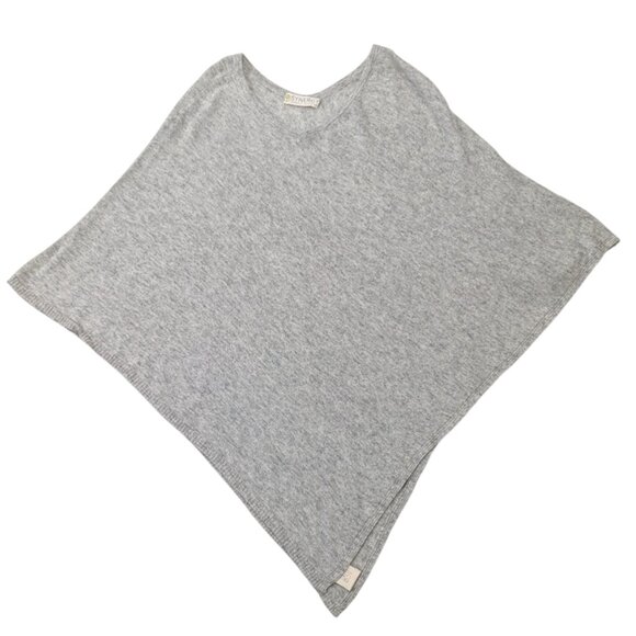 Synergy Organic Clothing Sweaters - SYNERGY Organic Clothing Pashmina Wool V-Neck Poncho One Size Light Gray